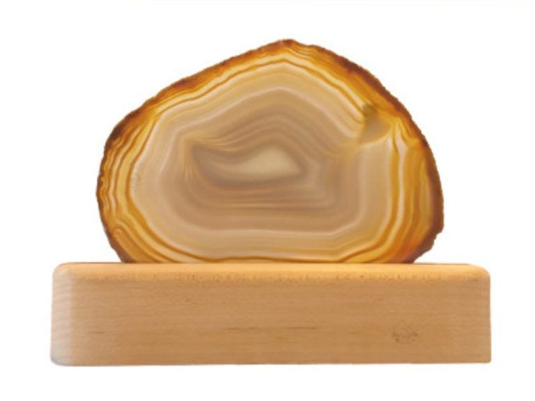 Achatscheibe natur, mit Ständer Ahorn