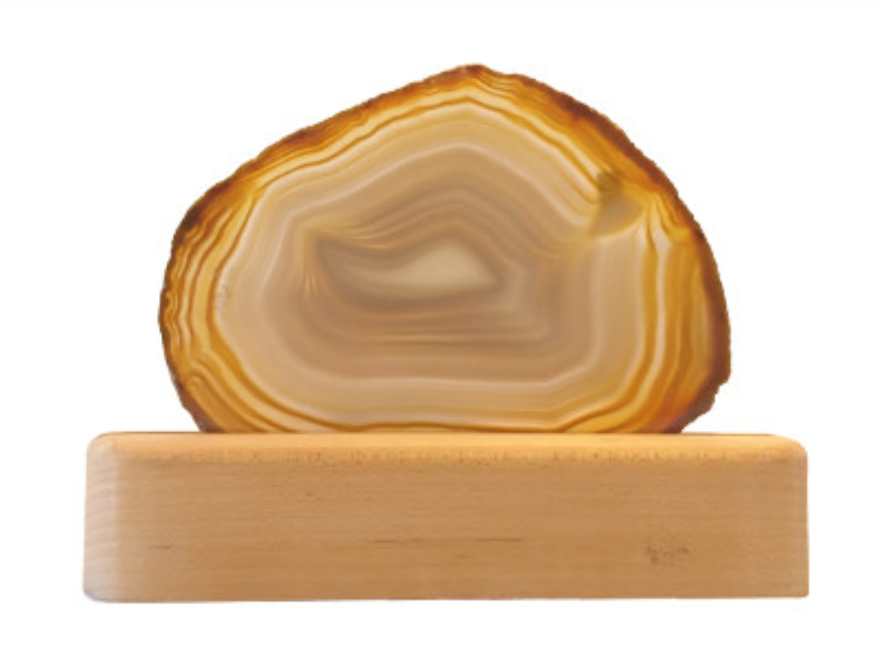 Achatscheibe natur, mit Ständer Ahorn